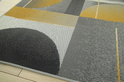 Dywan Abstrakcyjny 120x170 cm Nowoczesny Żółty Do Salonu VENEZIA 704639 89945 mouse mustard