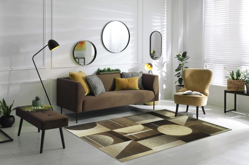 Dywan Abstrakcyjny 120x170 cm Nowoczesny Brązowy Do Salonu VENEZIA 704639 97911 taupe