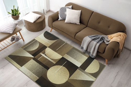 Dywan Abstrakcyjny 120x170 cm Nowoczesny Brązowy Do Salonu VENEZIA 704639 97911 taupe