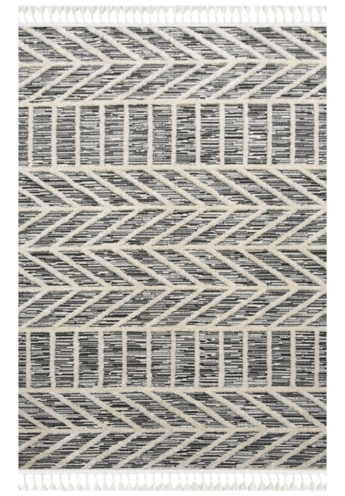 Dywan z frędzlami 160x230 cm Boho Szary Do Salonu AREZZO Z530B antrasit/antrasit